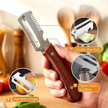 3-in-1 Stainless Steel Vegetable Peeler | Slicer & Bottle Opener