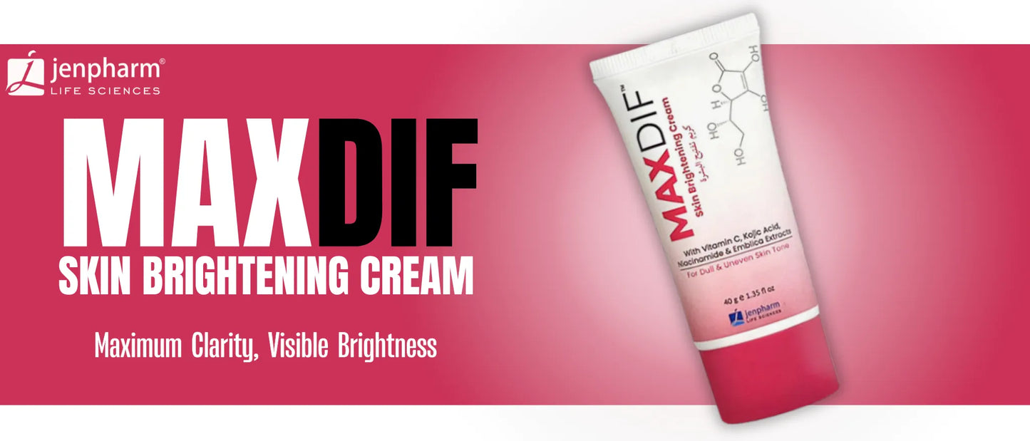 Jenpharm - Maxdif Skin Brightening Cream With Vitamin C & Niacinamide - 40gm