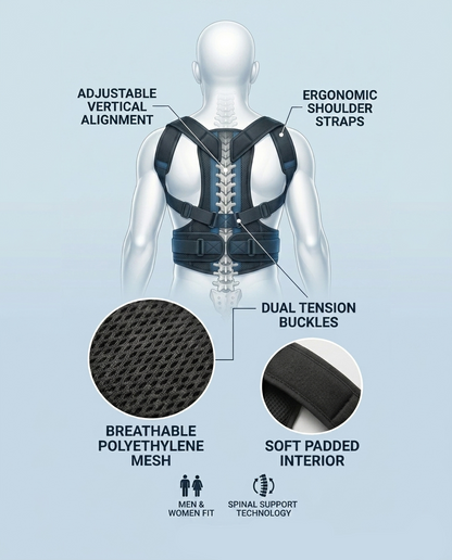 Adjustable Back Posture Corrector Belt For Men And Women