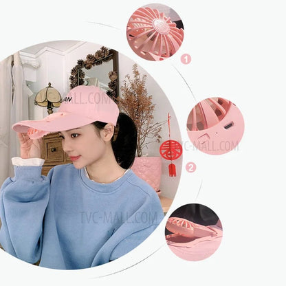 Rechargeable Fan Cap Adjustable Fabric Sun Protection