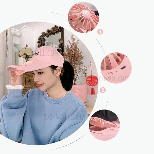 Rechargeable Fan Cap Adjustable Fabric Sun Protection