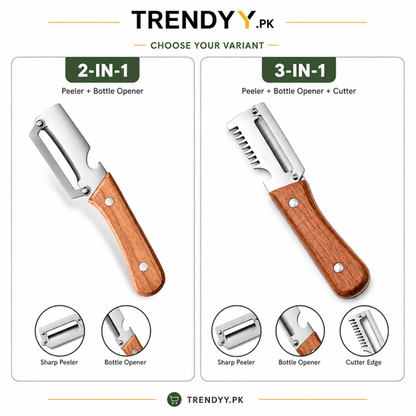3-in-1 Stainless Steel Vegetable Peeler | Slicer & Bottle Opener